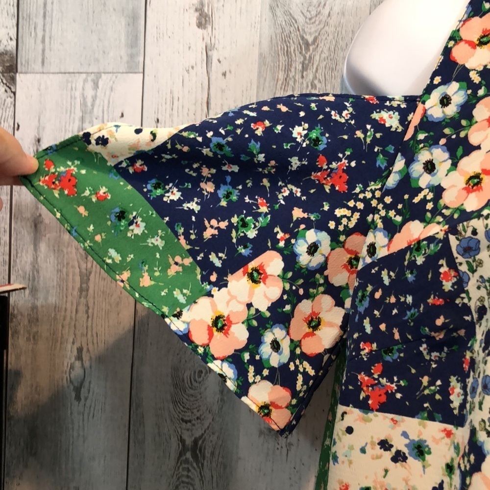 Zara Basic Floral Patchwork Cold Shoulder Dress S… - image 3